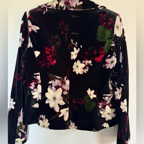 Calvin Klein Floral Black Velvet blazer Jacket - Picture 9 of 9